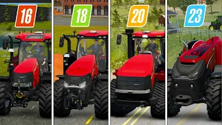 Fs16 vs Fs18 vs Fs20 vs Fs23 With Case Tractor | Compare Gameplay | Timelapse |