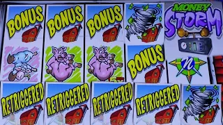 ★BIG WIN ! THE BEST BONUS ON THIS GAME EVER !★MONEY STORM DELUXE Slot (IGT) $3.00 Bet☆Slot Play☆栗スロ