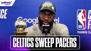 🗣️ Celtics' JAYLEN BROWN reacts to Eastern finals MVP WIN and SWEEP of Pacers | Yahoo Sports