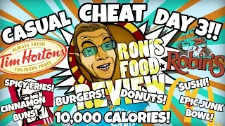 CASUAL 10,000 CALORIE EPIC CHEAT DAY!! DONUTS! SUSHI! BURGERS! EPIC JUNK BOWL!