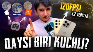 QAYSI BIRI KUCHLI???🤔 Galaxy S24 ULTRA. iPhone 15 PRO MAX va MI 14 TELEFONLARNI PUBGda TEST QILDIK😎