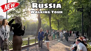 🔥 Luxurious Russia 2024 - Exclusive Moscow City Tour (HDR) | Moscow Evening walk 🔥