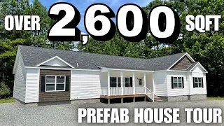 A "RARE" but AMAZING layout all on 1 level for this modular home! Prefab House Tour