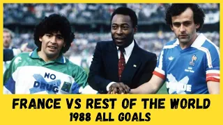 (All Goals) 1988 France vs Rest of the World - Farewell friendly Michel Platini