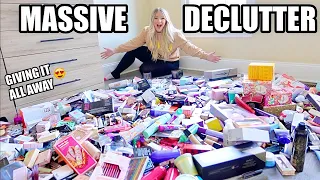 GETTING RID OF ALL MY MAKEUP (BIGGEST DECLUTTER EVER) | KELLY STRACK