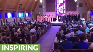 Bride receives surprise 'Amazing Grace' wedding flash mob