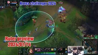 Ruler proview 2024/01/14 jinx tristana kalista varus Korea challenger | JDG Ruler 第一视角