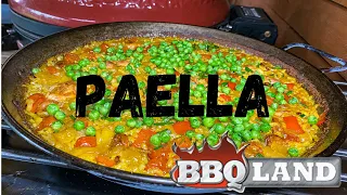 Paella cooked on the Kamado Joe Classic two