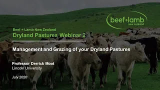 Management and grazing of your dryland pastures, with Professor Derrick Moot