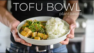 How can cooking at home be this EASY?!  Sweet + Salty Tofu Rice Bowl Recipe