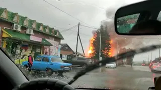 Горит церковь в селе Зоркальцево