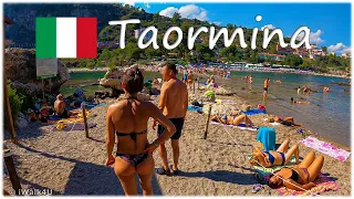 🇮🇹 Taormina Italy Sicily Isola Bella Beach Walk 4K  🏖 4K Beach Walking Tour ☀️ 🇮🇹 (Sunny Day)