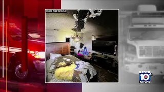 Fire erupts inside Miami home