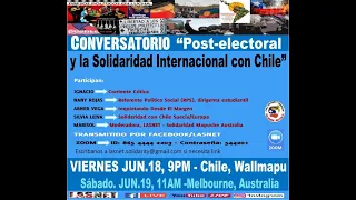 CONVERSATORIO 1 - Chile Post electoral y La Solidaridad Internacional 18/19 Junio 2021