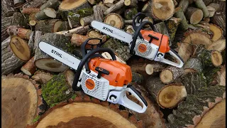 STIHL MS 260 vs STIHL MS 362 CM chainsaw test - 50,2 cm³ 2,6 kW vs 59 cm³ 3,5 kW - cutting speed