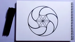 How To Draw Mandala Art Using Circles|Symmetrical Mandala Art Based Circles|Geometric pattern|Part 1