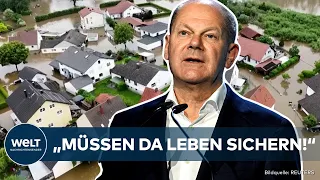 OLAF SCHOLZ: "Stehen vor großen Herausforderungen!" Bundeskanzler besucht Hochwassergebiet in Bayern