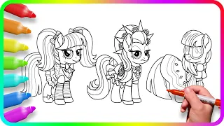 Coloring Pages MY LITTLE PONY. Easy Drawing Tutorial Art. MLP. How to draw My Little Pony