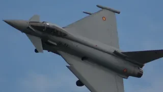 4Kᵁᴴᴰ Spanish Air Force Eurofighter Typhoon VERY LOUD Rehearsal @ Danish Airshow Aalborg 2018