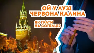 ОЙ У ЛУЗІ ЧЕРВОНА КАЛИНА Як грати на сопілці? | Сопілка