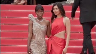 Gemma Chan, Adriana Lima and Aja Naomi King on the red carpet in Cannes