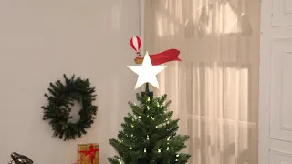 Animated Tree Topper - Santa in Balloon