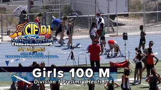 2021 TF - CIF-ss Prelims (D1) - 100 Meters (Girls, All 4 heats)