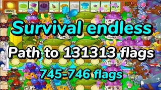 Plants vs Zombies. Survival Endless. Path to 131313 Flags | 745-746 Flags