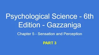 Psychological Science - Chapter 5 Sensation and Perception part 3