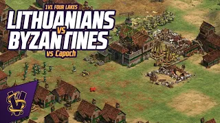 1v1 Four Lakes | Lithuanians vs Byzantines | vs Capoch