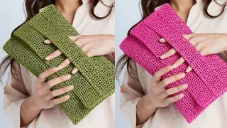 Crochet a clutch/portfolio/bag/purse/purse very easy for beginners
