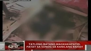 QRT: Tatlong batang magkakapatid patay sa sunog sa kanilang bahay