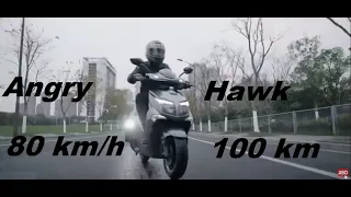 Elektroroller Angry Hawk, 80 km/h, 100 km,  Bluetooth-Radio, 10 Ah Ladegerät E-Roller E-Motorrad