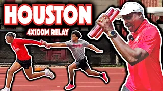 Carl Lewis & Houston Sprinters' 4x100m Relay Workout