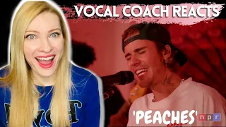 Vocal Coach/Musician Reacts: JUSTIN BIEBER 'Peaches' Live Tiny Desk