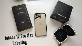 Iphone 12 Pro Max Gold Unboxing + Accessories