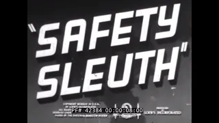 1944 WWII  "SAFETY SLEUTH"  SAFETY SHORT w/ BRICKLAYER'S ACCIDENT 42384