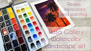 Rosa Gallery Watercolor review  Impresions and painting  Landscape set