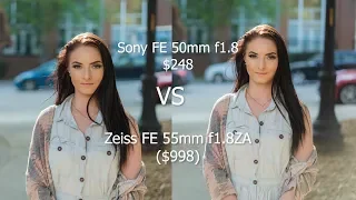 Sony FE 50mm f1.8 ($248) vs Zeiss FE 55mm f1.8 ($998)