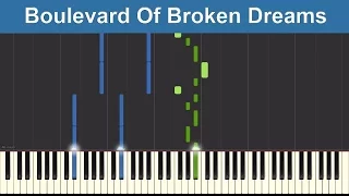 Boulevard Of Broken Dreams - Green Day - Synthesia Piano Tutorial