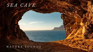 Sea Cave Ambience | Nature sounds | Dripping water | Relax With Waves | Black Screen |Seashore Sound