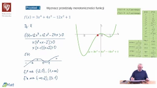 odc. 23  Przedziały monotoniczności funkcji - badanie przebiegu zmienności funkcji