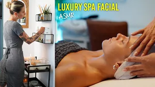 ASMR Luxury Spa Facial Massage For Glowy Skin [Relaxing Tutorial]