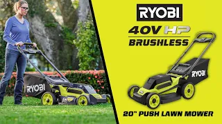 RYOBI 40V HP Brushless 20" Push Lawn Mower