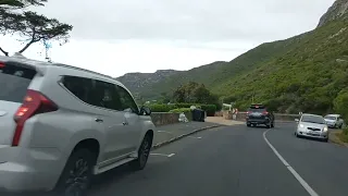 Driving over Boyes Drive from Lakeside to Kalk Bay on a December day in Cape Town