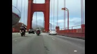 San Francisco Motorcycle Ride Across Golden Gate Bridge on a Suzuki C90 T