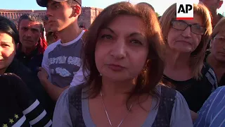 Opposition supporters gather in Armenia's capital