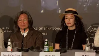 Zhang Ziyi joins director Peter Ho-sun Chan at Cannes press conference for 'She's Got No Name'