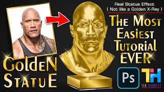 Any Photo into Gold Statue #Photoshop #DwayneJohnson #TheRock