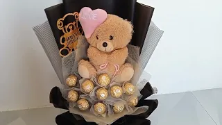 How to make ferrero bouquet with teddy bear